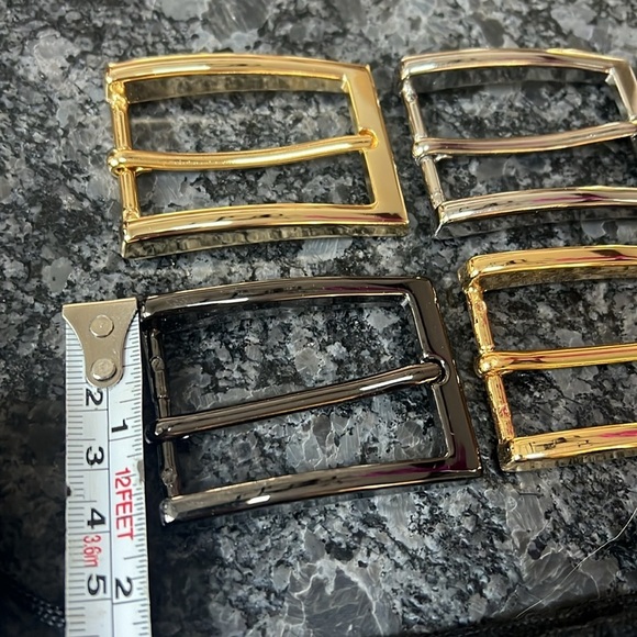 Tulliani Set of 4 Metal Belt Buckles Gold Chrome and Dark Gray Chrome - New - Picture 4 of 6
